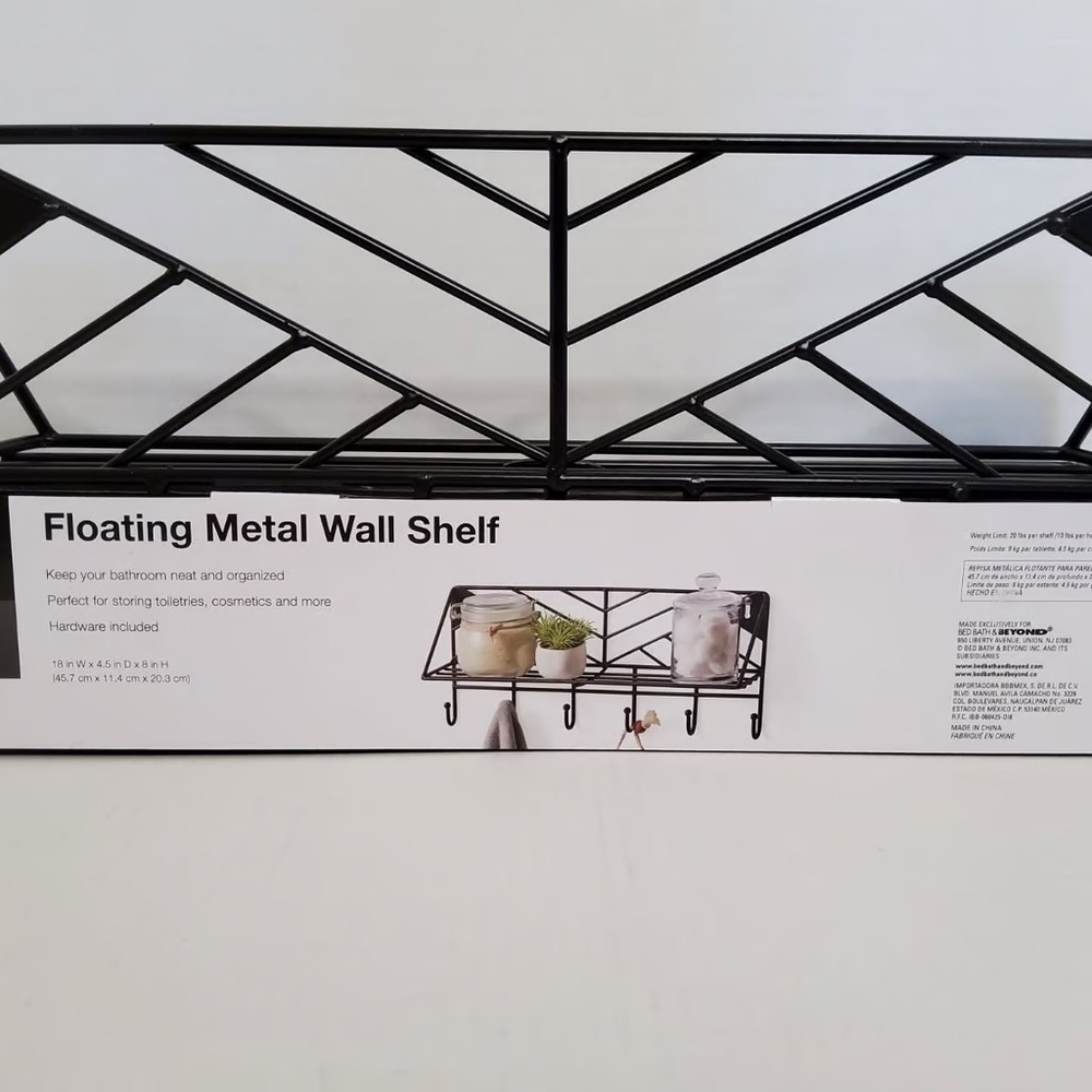 Salt Black Metal floating Wall Shelf